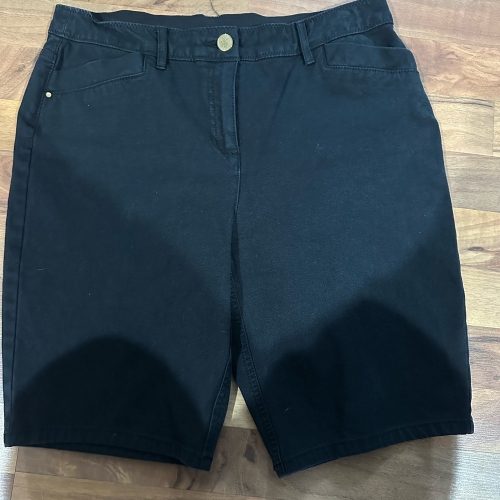 Chico's Classic Black Bermuda Shorts
